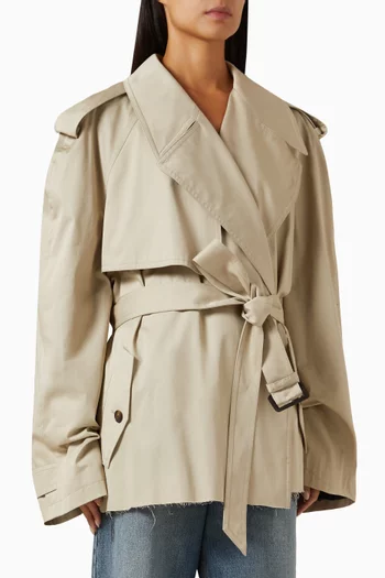 Crop Trench Coat in Cotton Twill