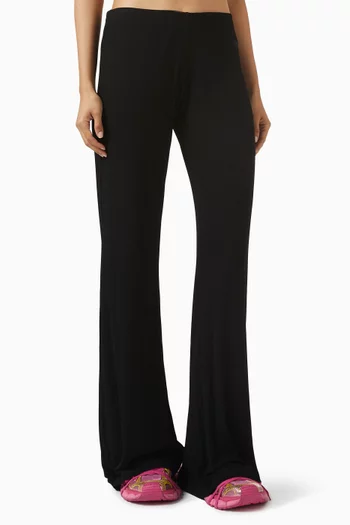 Elastic Pants in Crepe-velvet