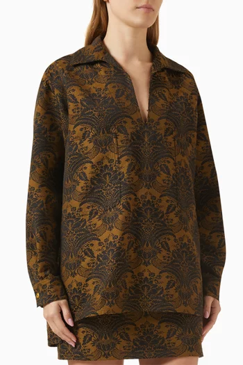 Anemone Oversized Shirt in Virgin Wool Blend
