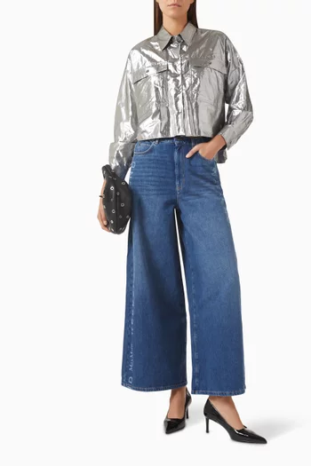 قميص الدينو قصير قطن لامع