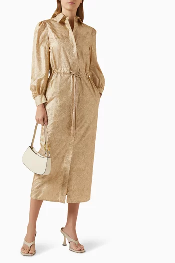 فستان ايب متوسط الطول بحزام