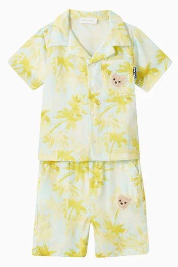 Palm-print Shirt in Lyocell