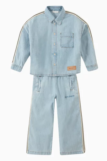 Logo Track Jacket in Chambray