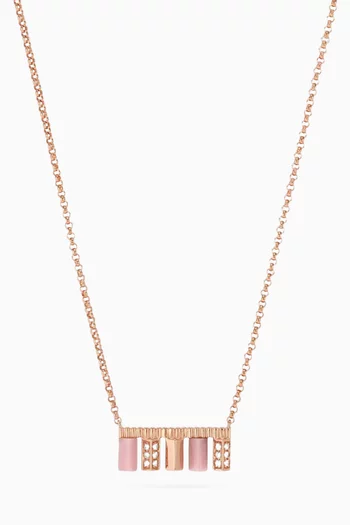 Urban Pink Coral & Diamond Necklace in 18kt Rose Gold