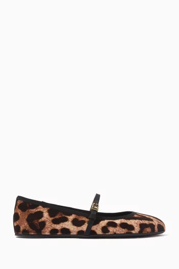 Vally Leopard-print Ballet Flats in Velvet