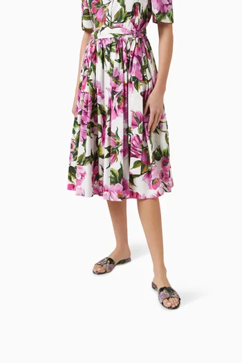 Bianca Floral-print Logo Slides in Rubber