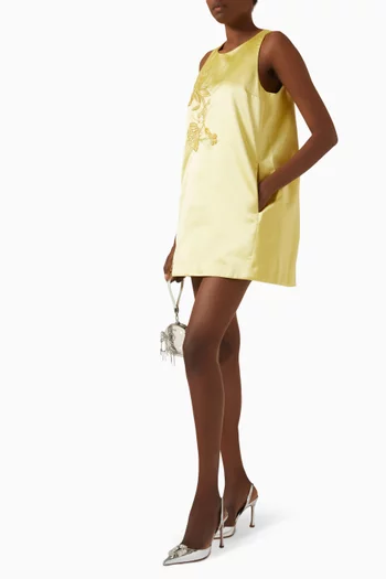 Bell Mini Dress in Duchesse Satin