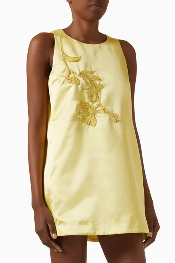Bell Mini Dress in Duchesse Satin