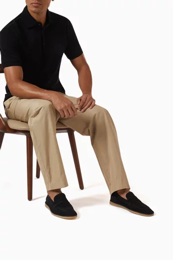 Perforated Loafers in Suede