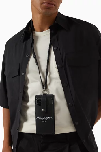 Logo-print Phone Case in Leather