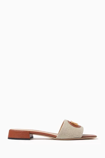 VLOGO Signature Slide Sandals in Canvas
