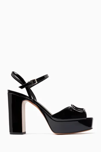 VLOGO Signature 115 Platform Sandals in Patent Leather