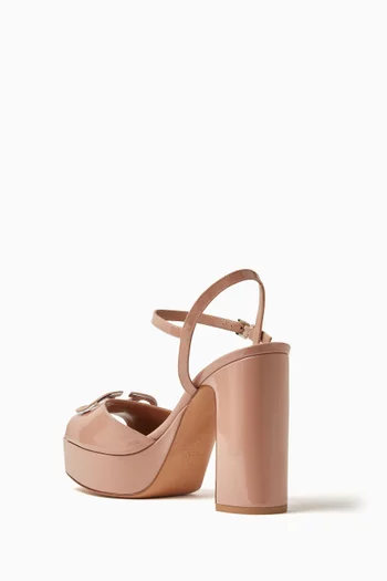 VLOGO Signature 115 Platform Sandals in Patent Leather