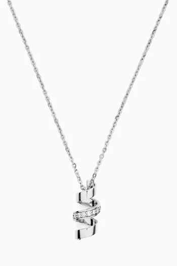 Cotillons Twist Diamond Necklace in 18kt White Gold