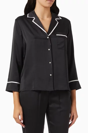 بلوزة بيجاما سيدني قصيرة حرير