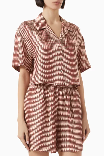 Lincoln Pyjama Shirt in Silk-twill