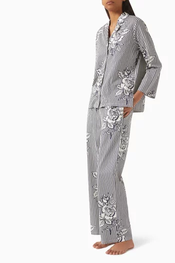 402 Pyjama Shirt & Pants Set in Cotton-stretch