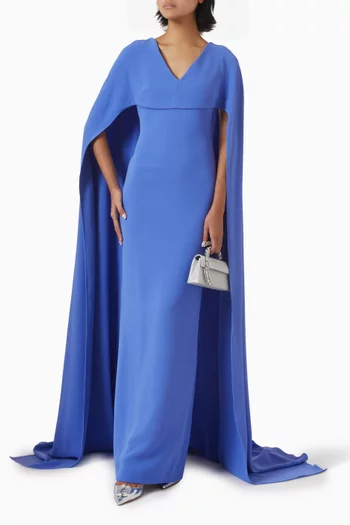 Morgan Cape-sleeve Maxi Dress