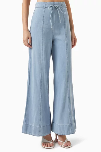 Ellsworth Pilazzo Pants in Chambray Cotton Denim