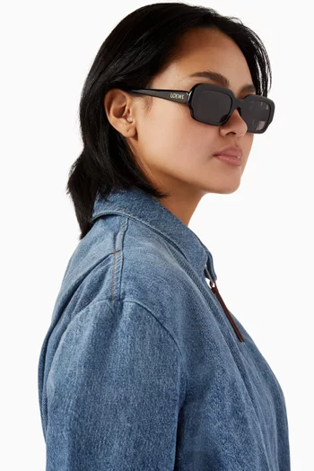 Slim Rectangle Sunglasses in Acetate