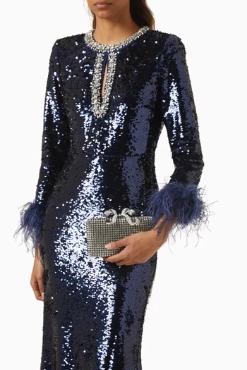 كلاتش مربع مرصع بالكريستال