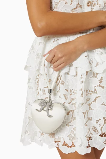 Heart Clutch Bag in Satin