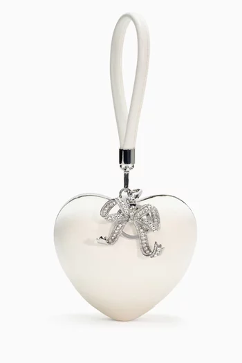 Heart Clutch Bag in Satin
