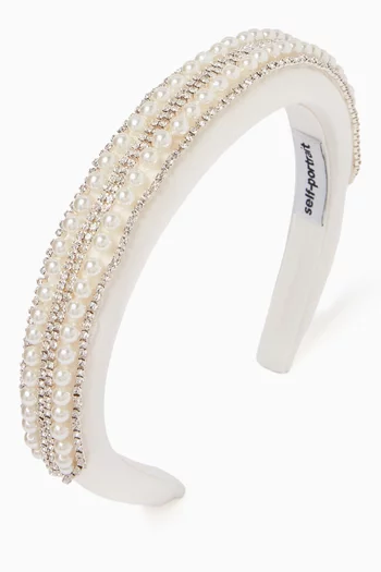 Embellished Headband in Satin