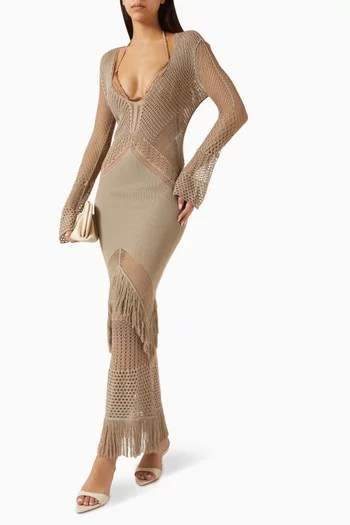 Elba Maxi Dress in Mesh-knit