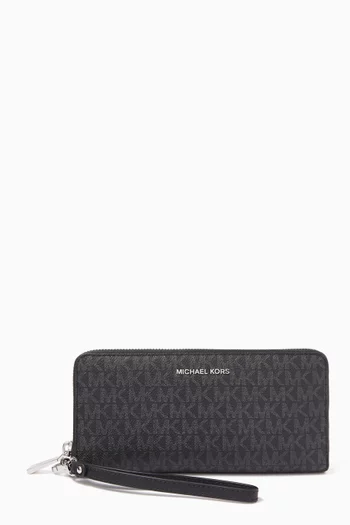 Large Logo Continental Wallet in Coated-canvas