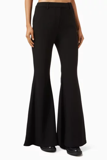 Flared Pants in Double-knit Crepe