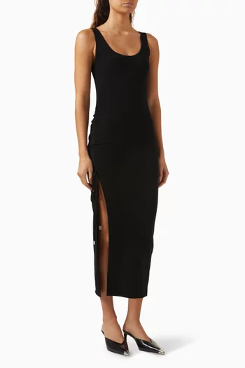 Ruched Tank Dress in Wool-blend