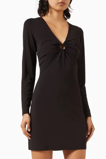 O-ring Mini Dress in Matte-jersey