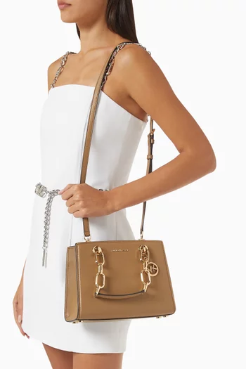 Small Cynthia Satchel Bag in Leather
