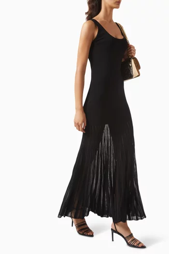 Sheer Maxi Dress in Viscose-blend