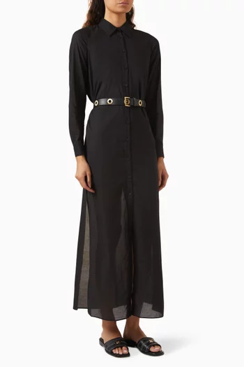 Belted Shirt Dress in Cotton