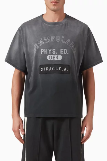 تي شيرت بقصة مربعة وشعار MIRACLE, A.‎ قطن