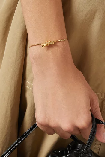 سوار بتصميم عقدة فضة إسترلينية مطلية ذهب عيار 18