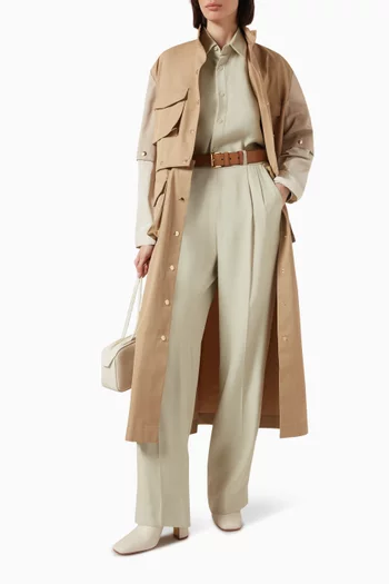 Alia Convertible Trench Coat in Cotton Twill