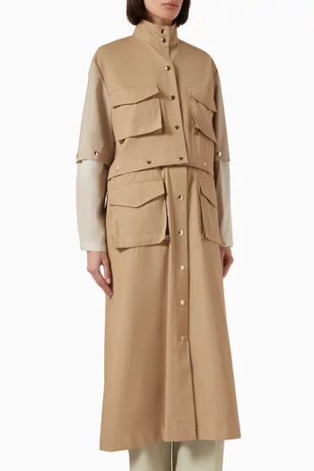 Alia Convertible Trench Coat in Cotton Twill