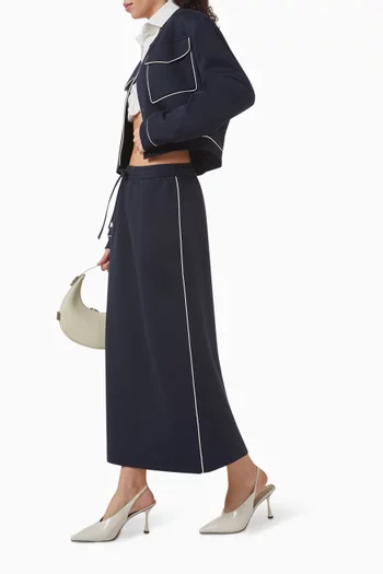 Yara Drawstring Midi Skirt in Jersey Fleece