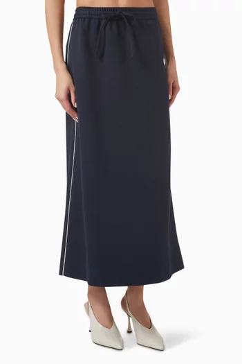 Yara Drawstring Midi Skirt in Jersey Fleece