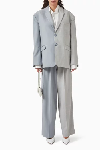 Zelda Oversized Blazer in Poly Twill
