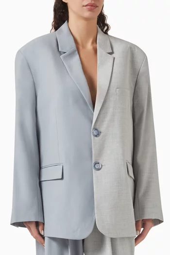 Zelda Oversized Blazer in Poly Twill