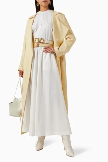 Wafa Long Trench Coat in Wool Blend