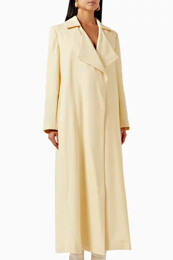 Wafa Long Trench Coat in Wool Blend