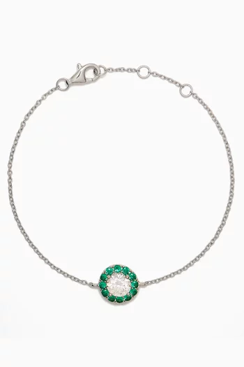 Emerald Crystal Pendant Bracelet in 925 Sterling Silver