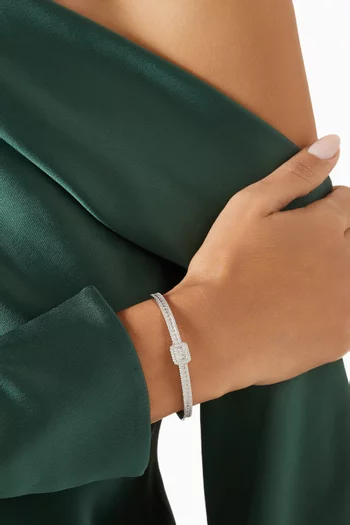 Baguette-cut Crystal Bracelet in 925 Sterling Silver