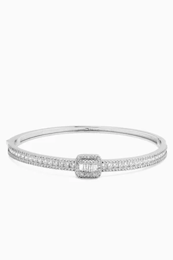 Baguette-cut Crystal Bracelet in 925 Sterling Silver