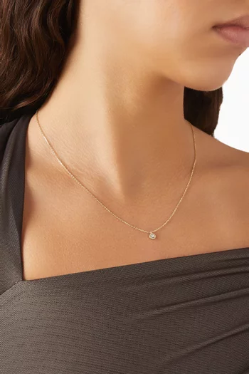 Round Diamond Pendant Necklace in 14kt Yellow Gold